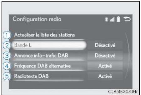 LEXUS RX AL20 Phase 1 (2015-2019) - Modification des réglages DAB (sur modèles équipés) - 1