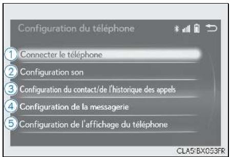 LEXUS RX AL20 Phase 1 (2015-2019) - Écran "Configuration du téléphone" - 1