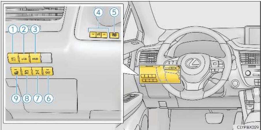 LEXUS RX AL20 Phase 1 (2015-2019) - Commandes (véhicules à conduite à gauche) - 1