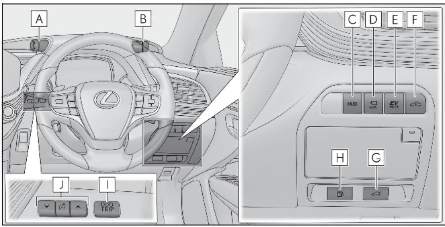 LEXUS LS XF50 Phase 2 (2020) - Commandes (vehicules à conduite à droite) - 1