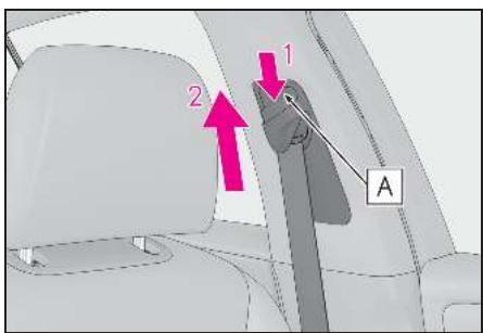 LEXUS LS XF50 Phase 2 (2020) - Réglage de la hauteur d'ancrage d'épaule de ceinture de sécurité (sièges avant) - 1