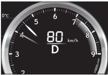 0°C 5 6 7 8 9 80 km/h D *1000 r/min