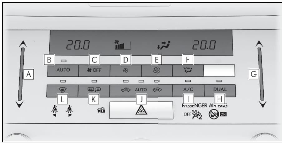 20.0 20.0 B C D E F AUTO OFF AUTO A/C DUAL L K J I H PASSENGER AIR BAG OFF 2 DN