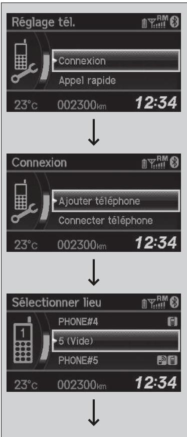 Honda Civic 9 Phase 1 (2012-2015) - Pour apparie un téléphone mobile (quand un téléphone est déjà apparie au système) - 1