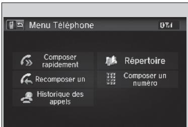Honda Civic 9 Phase 1 (2012-2015) - Pour passer un appel en utilisant un numero de téléphone - 1
