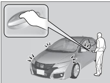 Honda Civic 9 Phase 1 (2012-2015) - Utilisation du système d'accès sans clé* - 1