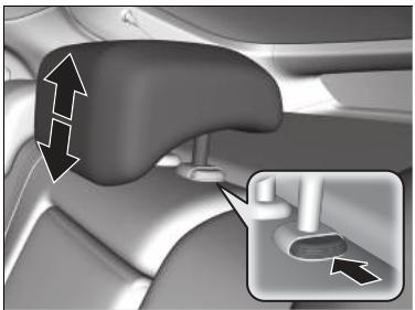 Honda Civic 9 Phase 1 (2012-2015) - ■ Modification de la position des appuie-tête de siège central arrrière et * létral arrrière - 1