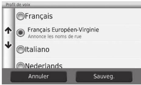 Honda Civic 9 Phase 1 (2012-2015) - HOME Navigation Paramêtes Langue et clavier Profil de voix - 1