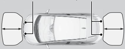 Honda Civic 9 Phase 1 (2012-2015) - Emplacement et portee des capteurs - 2