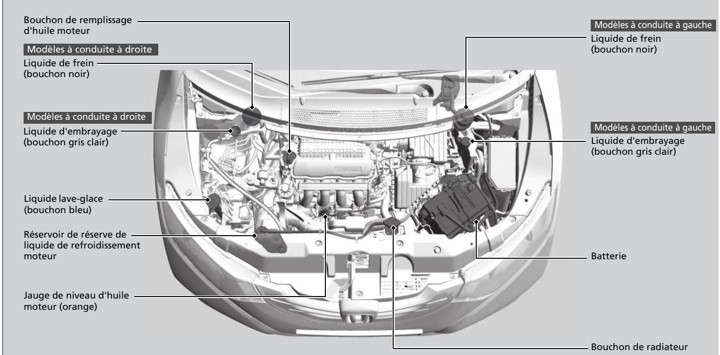 Honda Civic 9 Phase 1 (2012-2015) - Éléments d'entretien sous le capot - 1