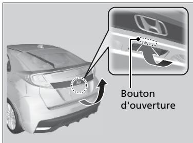 Honda Civic 9 Phase 1 (2012-2015) - Utilisation du bouton d'ouverture du hayon - 1
