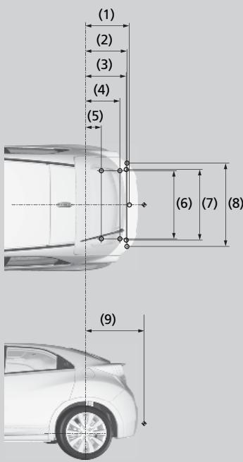 Honda Civic 9 Phase 1 (2012-2015) - ■ Point de montage/porte-à-faux arrêté du dispositif d'attelage - 1