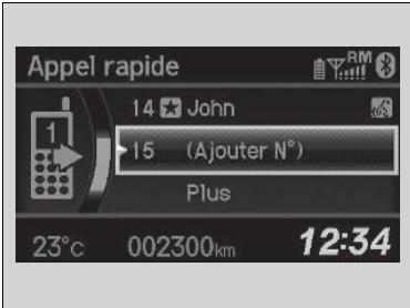 Honda Civic 9 Phase 1 (2012-2015) - Pour passer un appel en utilisant un numero rapide - 1