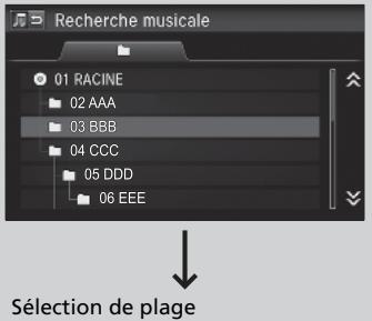 Honda Civic 9 Phase 1 (2012-2015) - Comment sélectionner un fichier à partir de la liste de recherche de musique (MP3/WMA/AAC) - 2