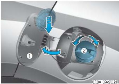 HYUNDAI Venue QX (2019) - Volet du réservoir à carburant Ouverture de la trappe de carburant - 2