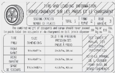 HYUNDAI Venue QX (2019) - Étiquette d'information de gonflage des pneus - 2