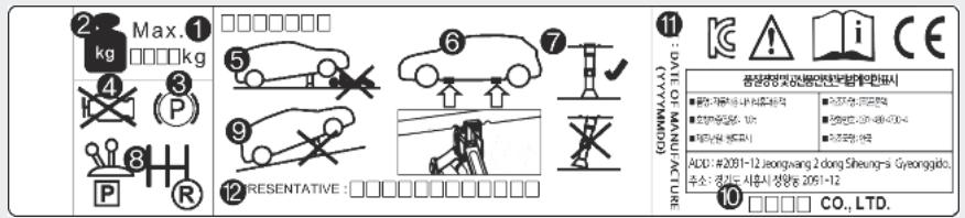 HYUNDAI Venue QX (2019) - Étiquette du cric - 1