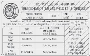 HYUNDAI Venue QX (2019) - Étiquette d'information de gonflage des pneus - 1