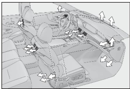 LEXUS LS XF50 Phase 1 (2017-2020) - Emplacement des sorties d'air - 1
