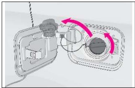 LEXUS LM AW10 Phase 2 (2023) - Ouverture du bouchon de réservoir à carburant - 2