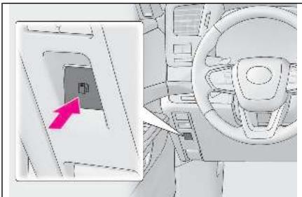 LEXUS LM AW10 Phase 2 (2023) - Ouverture du bouchon de réservoir à carburant - 1