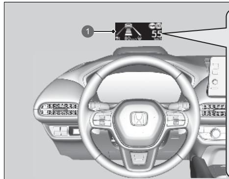 Honda ZR-V (2022) - Pour modifier le contenu de l'affichage tete haute - 1