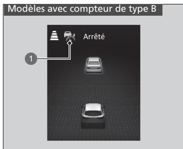 Honda ZR-V (2022) - Le vehicule détecté devant vous est dans le champ de détction de l'ACC avec maintien de distance de sécurité à basse vitesse et ralentit jusqu'à l'arrêt - 2