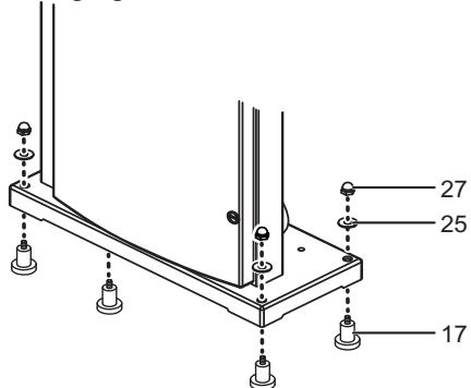 TITAN TTB705BDS - Montage des pieds en caoutchouc sur la base - 1
