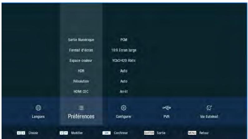CGV E-SAT4K - LE MENU PREFERENCES - 1