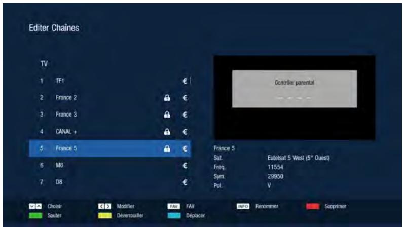 CGV E-SAT4K - EDITOR CHAINES (verrouiller une chaine) - 1