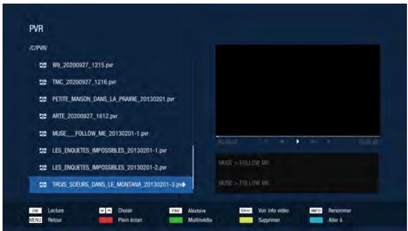 CGV E-SAT4K - LE MENU PVR (enregistrements) - 1