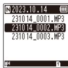 OM SYSTEM WS 882 - Appuyez sur la touche + ou - pour sélectionner le fichier souhaité. - 2