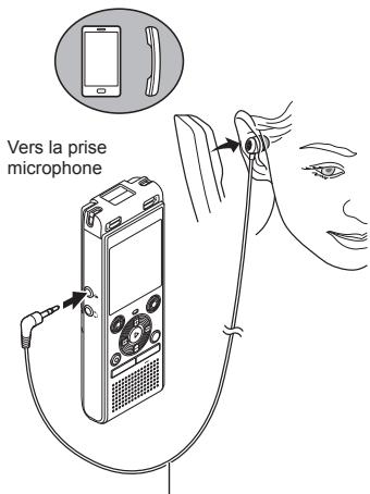 OM SYSTEM WS 882 - Branchez un microphone externe dans la prise microphone de l'enregistreur vocal (¶). - 1