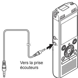 OM SYSTEM WS 882 - Connectez l'enregistreur vocal à un autre périphérique à l'aide du câble de connexion KA333. - 1