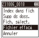 OM SYSTEM WS 882 - Effacement de fichiers/index - 5