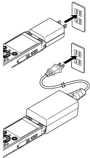 OM SYSTEM WS 882 - Branchez l'adaptateur secteur sur une prise d'alimentation secteur. - 1