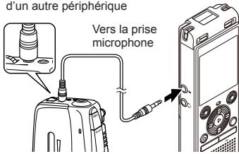 OM SYSTEM WS 882 - Connectez l'enregistreur vocal à un autre périphérique à l'aide du câble de connexion KA333. - 1