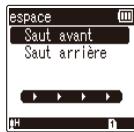 OM SYSTEM WS 882 - Appuyez sur la touche + ou - pour sélectionner [Saut avant] ou [Saut arrière]. - 2