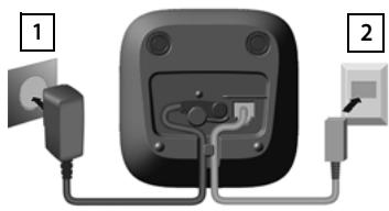 GIGASET A170 - A170A - AL170 - AL170A - A270 - A270A - Raccordement de la base au secteur et au réseau téléphonique - 1
