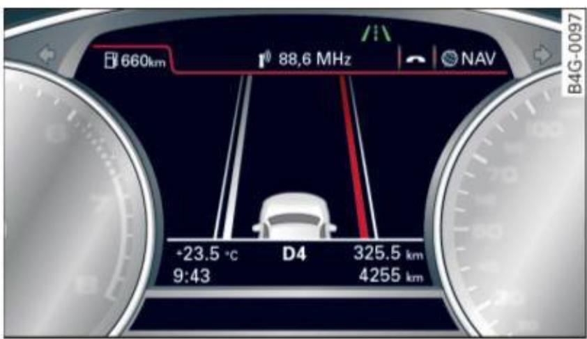 AUDI A8 S8 (2014) - Affichage de l'assistance en voie dans le bloc-instruments - 1