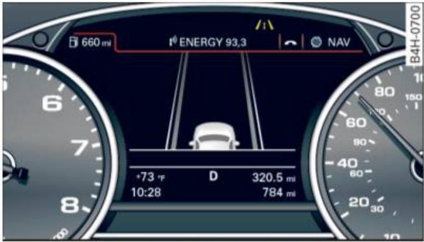 AUDI A8 S8 (2014) - Affichage de l'assistance en voie dans le bloc-instruments - 2