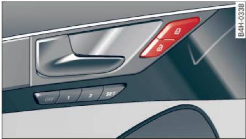 AUDI A8 S8 (2014) - Verrouillage et déverrouillage du véhicule depuis l'intérieur - 2