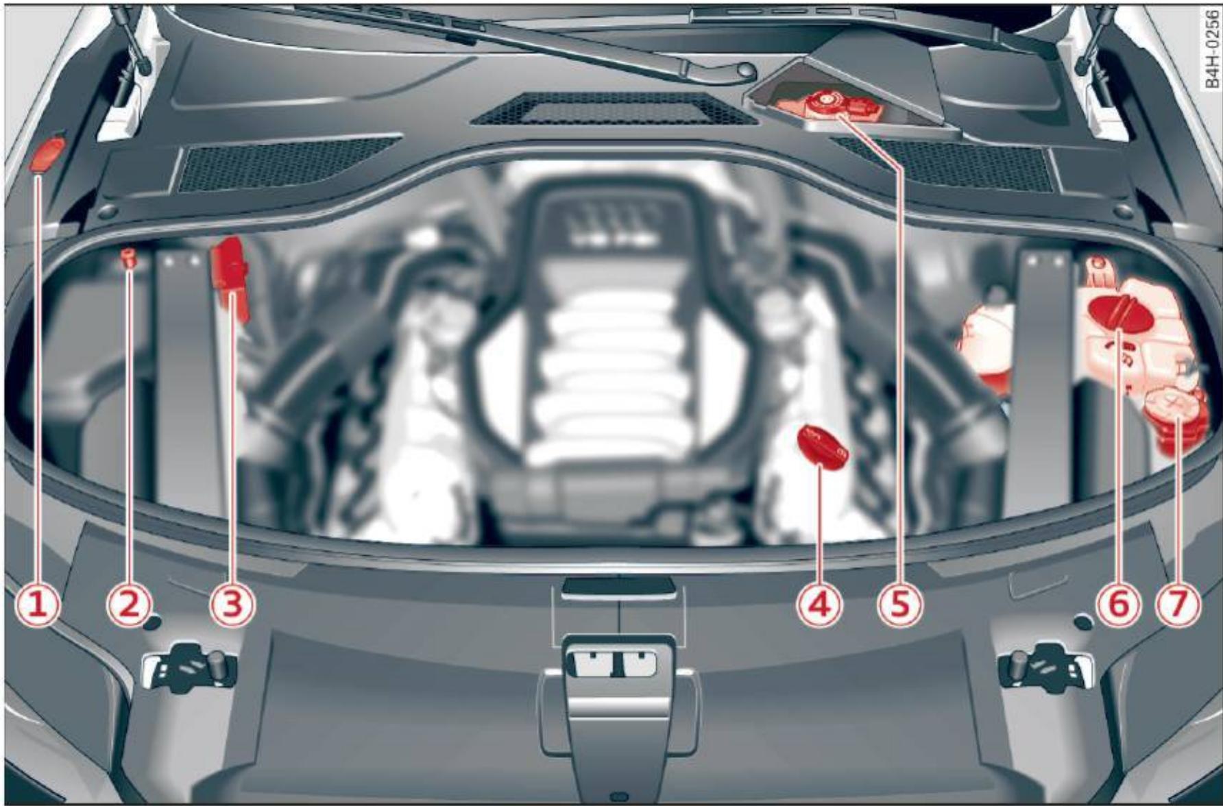 AUDI A8 S8 (2014) - Vue d'ensemble du compartiment-moteur - 1