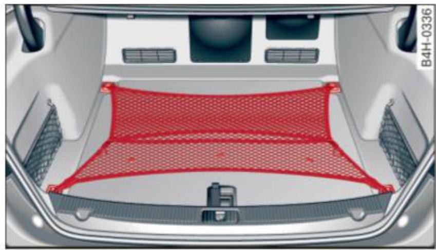 AUDI A8 S8 (2014) - Dispositifs d'arrimage et filet du compartiment à bagages - 2