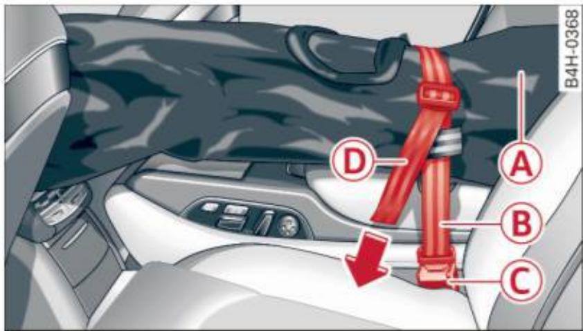 AUDI A8 S8 (2014) - Chargement et fixation du fourreau à skis - 2