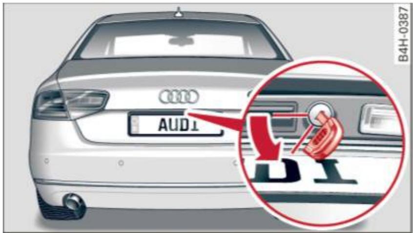 AUDI A8 S8 (2014) - Déverrouillage d'urgence du couvercle de coffre - 1