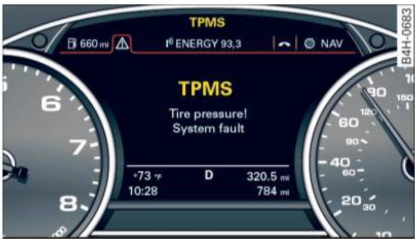 AUDI A8 S8 (2014) - L'indicateur de pression de gonflage des pneus apparaît - 2