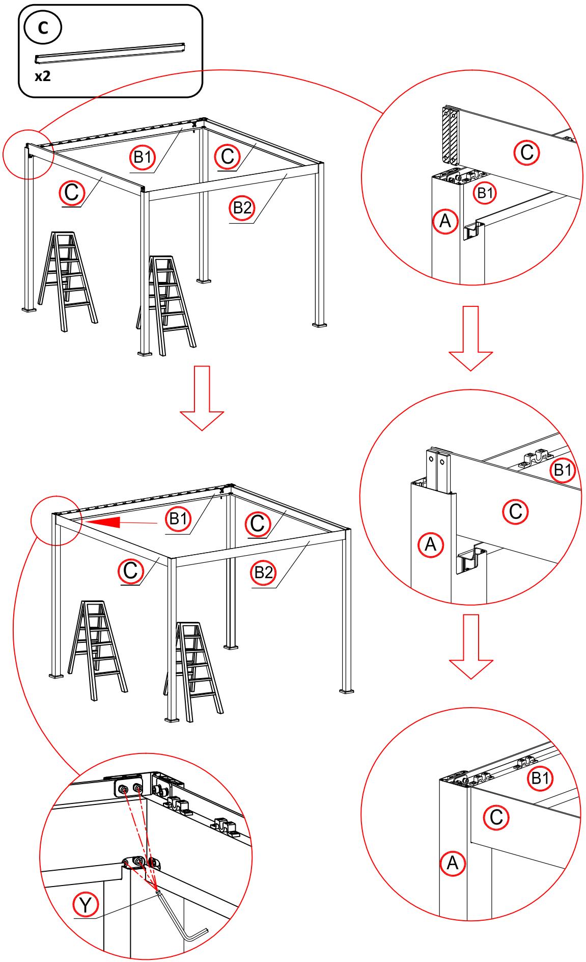 BRICO DEPOT Pergola en aluminium lames orientables - AVERTISSEMENT - 2