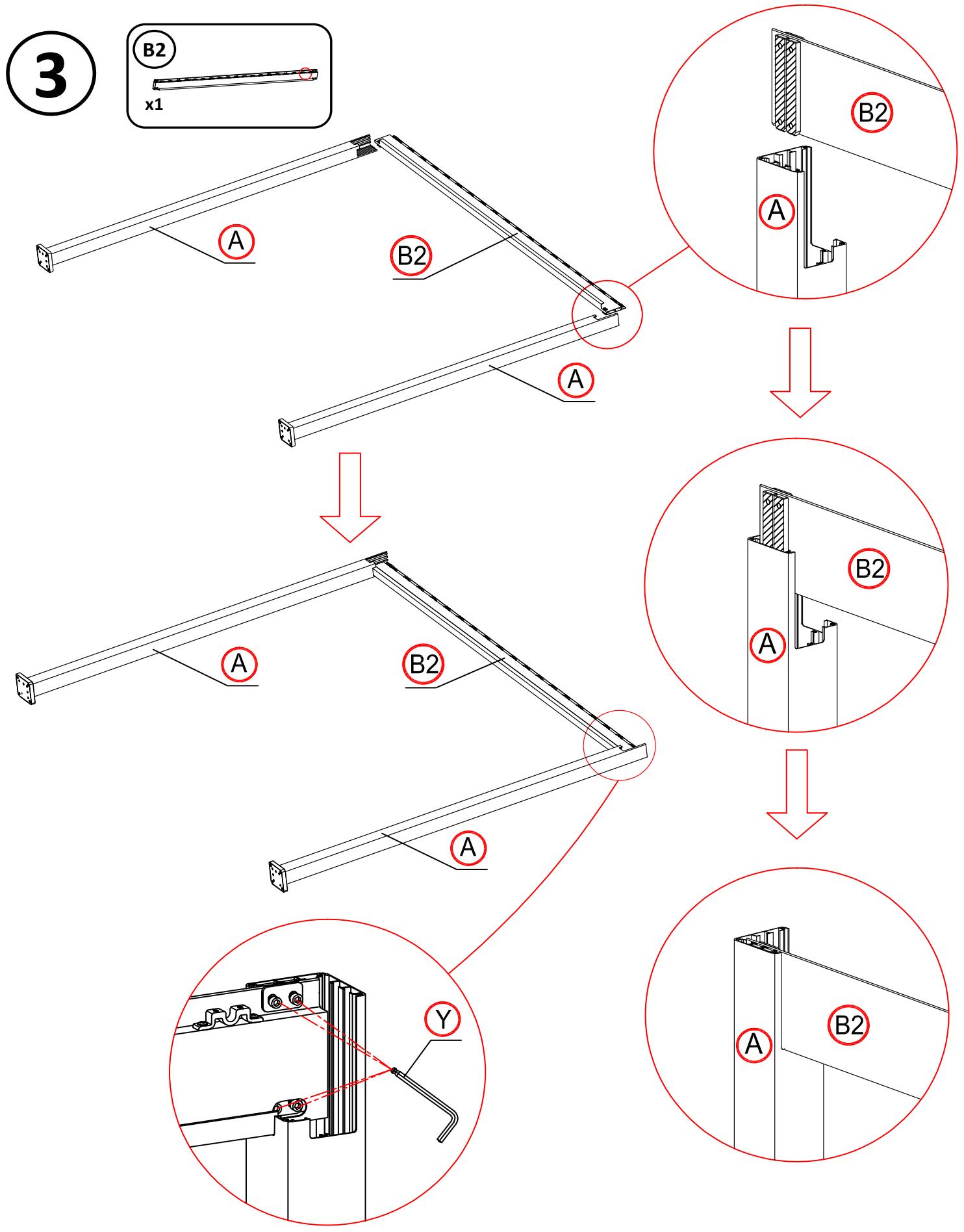 BRICO DEPOT Pergola en aluminium lames orientables - Outils non fournis, nécessaires au montage - 3