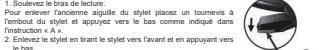MUSE MT112W - MT112NB - MT112MB - COMMENT REMPLACER LE STYLEDUT TOURNE-DISQUE (AIGUILLE) - 1